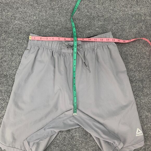 Reebok Crossfit Short Men M Medium Gray Lightweight Elastic Waist Drawstring Tie - Picture 4 of 9